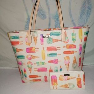 Kate Spade Tote And Matching Wallet NWOT
